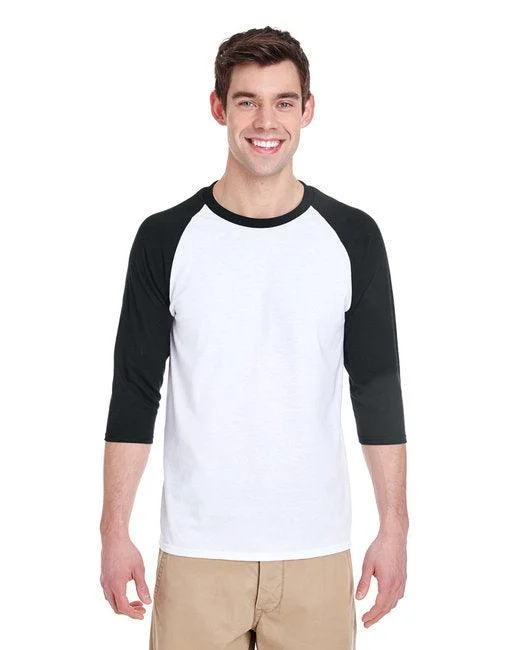 Gildan Adult Heavy Cotton  3/4-Raglan Sleeve T-Shirt G570 (Pack of 6)-- Cotton Fabric Linen Fabric Terry Fabric