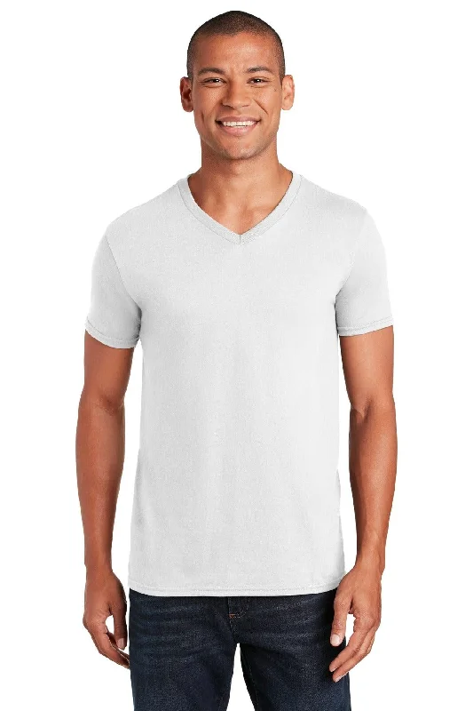 Gildan Softstyle V-Neck T-Shirt. 64V00-- Mesh Blend Leather Blend Suede Blend