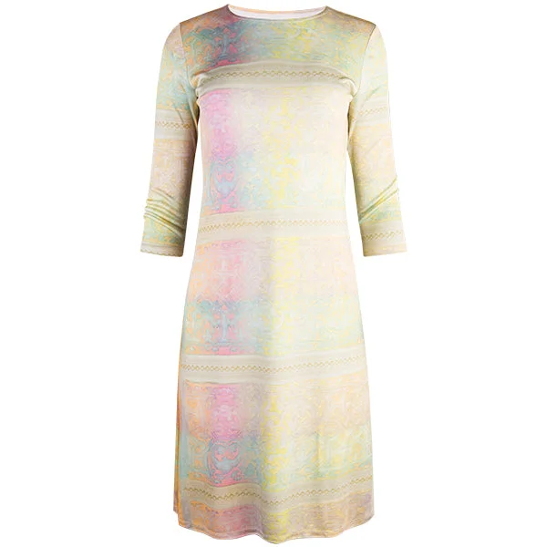 T-Shirt Lione Knit Dress in Marrakech-- Asymmetrical Pockets Print