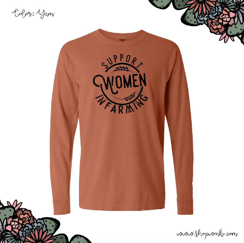 Support Women In Farming LONG SLEEVE T-Shirt (S-3XL) - Multiple Colors!-- Zippered Front Buttoned Front Snap Front Support Women In Farming LONG SLEEVE T-Shirt (S-3XL) - Multiple Colors!-- Zippered Front Buttoned Front Snap Front