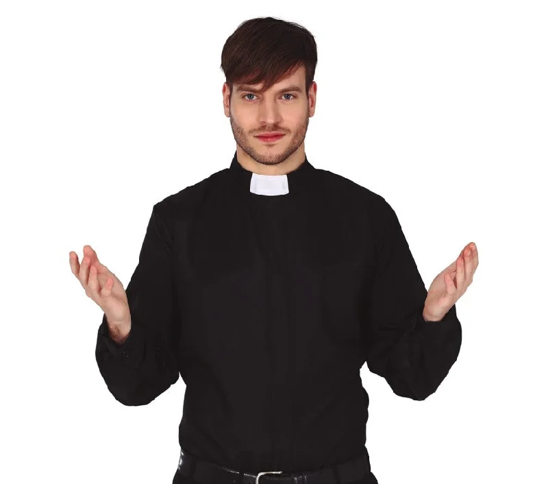 Priest Shirt-- Notch Collar Peter Pan Collar Cowl Neck