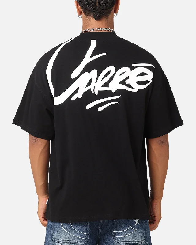 Carre Graffiti T-Shirt Black-- Print Jacquard Patchwork