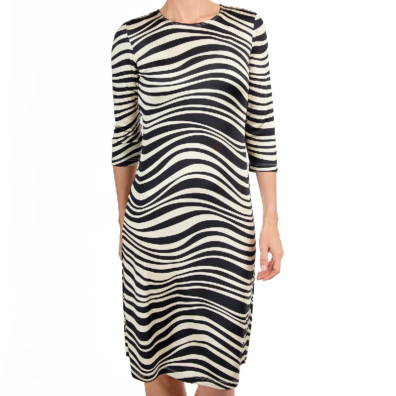 T-Shirt Lione Knit Dress in Desert Wave-- Anti-Pilling Machine Wash Handmade