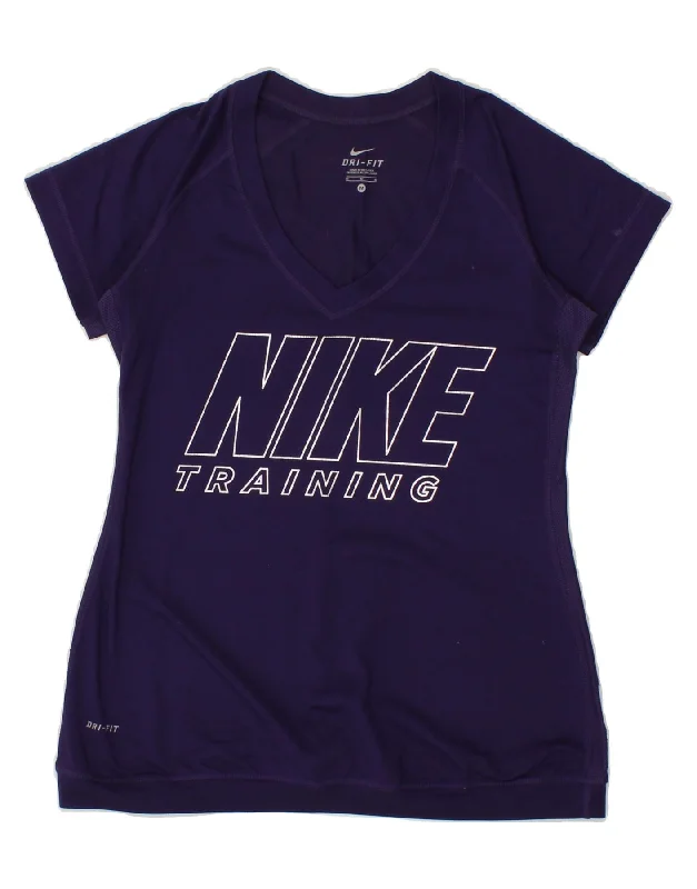 NIKE Womens Dri Fit Graphic T-Shirt Top UK 12 Medium Purple-- Zippered Front Buttoned Front Snap Front NIKE Womens Dri Fit Graphic T-Shirt Top UK 12 Medium Purple-- Zippered Front Buttoned Front Snap Front