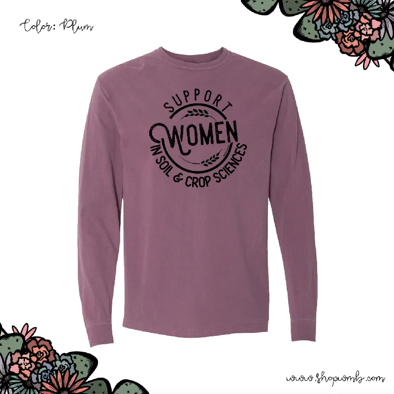 Support Women In Soil & Crop Sciences LONG SLEEVE T-Shirt (S-3XL) - Multiple Colors!-- Collared Crew Neck Turtle Neck Support Women In Soil & Crop Sciences LONG SLEEVE T-Shirt (S-3XL) - Multiple Colors!-- Collared Crew Neck Turtle Neck