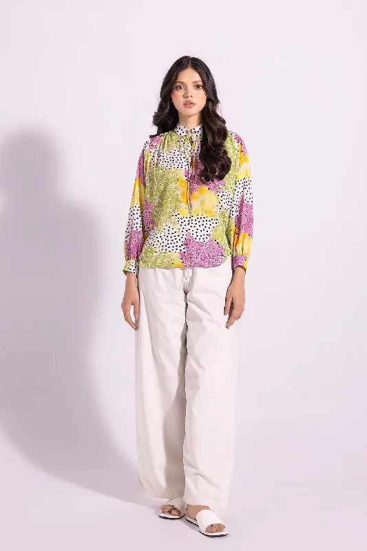 PRINTED SHIRT (E1671/108/126)-- Mesh Blend Leather Blend Suede Blend
