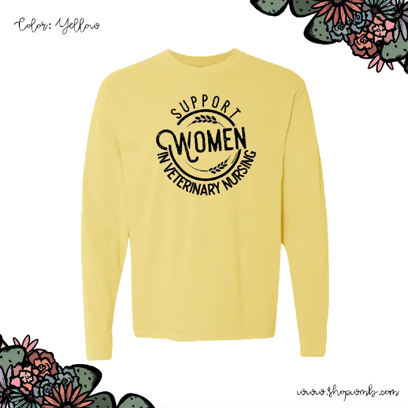 Support Women In Veterinary Nursing LONG SLEEVE T-Shirt (S-3XL) - Multiple Colors!-- Solid Print Embellished Support Women In Veterinary Nursing LONG SLEEVE T-Shirt (S-3XL) - Multiple Colors!-- Solid Print Embellished