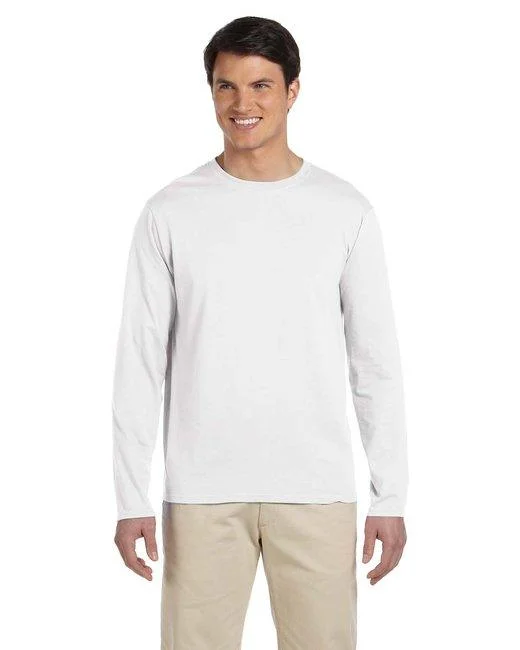 Gildan Adult Softstyle  Long-Sleeve T-Shirt G644 (Pack of 6)-- Fitted T-Shirt Seamless Stretchy