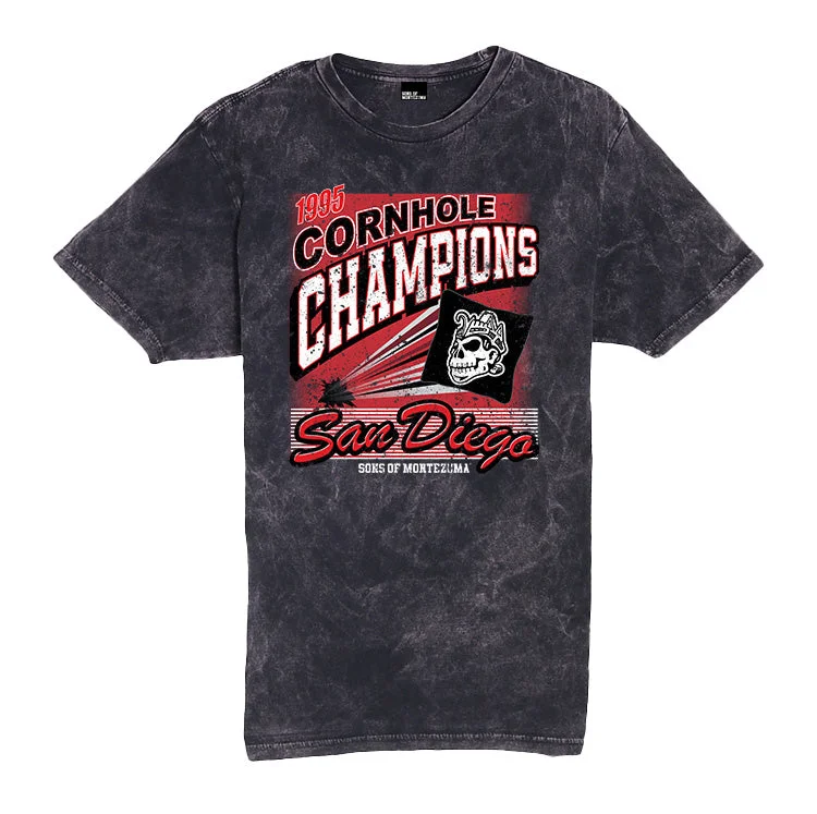 1995 SoM Cornhole Champ Vintage T-Shirt-- Handmade Hand-knitted Hand-woven
