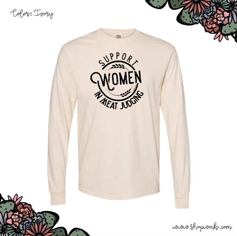 Support Women In Meat Judging LONG SLEEVE T-Shirt (S-3XL) - Multiple Colors!-- Asymmetrical Pockets Print Support Women In Meat Judging LONG SLEEVE T-Shirt (S-3XL) - Multiple Colors!-- Asymmetrical Pockets Print