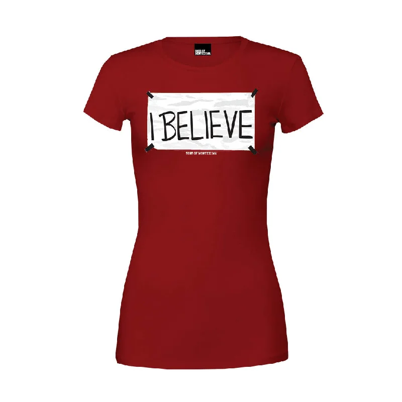Official 'I Believe' Women's T-Shirt-- Elasticated Padded Insulated