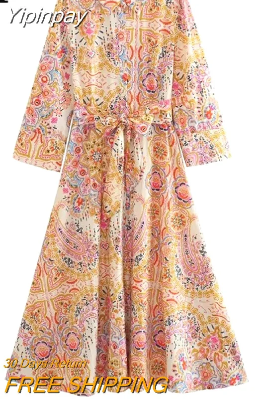 Yipinpay 2023 Woman Vintage Print Shirt Dress Women Belt Summer Long Dresses For Women Fashion Button Midi Elegant Casual Dresses-- Hooded Caped Shawl Collar Yipinpay 2023 Woman Vintage Print Shirt Dress Women Belt Summer Long Dresses For Women Fashion Button Midi Elegant Casual Dresses-- Hooded Caped Shawl Collar