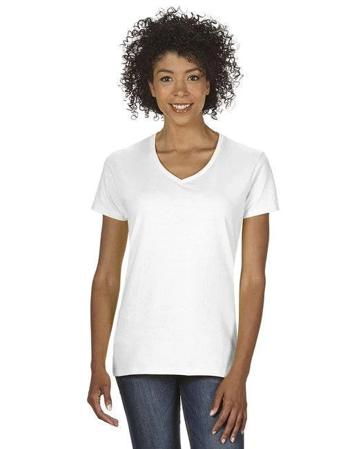 Gildan Ladies' Heavy Cotton  V-Neck T-Shirt G500VL (Pack of 6)-- Rayon Fabric Velvet Fabric Corduroy Fabric