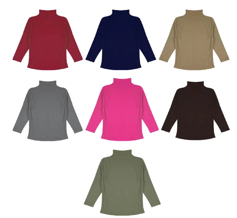 Girls Turtle Neck Shirts (96/Case)-- Ribbed Striped Patterned