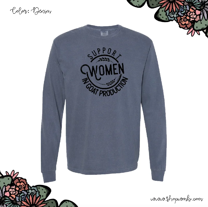 Support Women In Goat Production LONG SLEEVE T-Shirt (S-3XL) - Multiple Colors!-- Elegant Classic Vintage Support Women In Goat Production LONG SLEEVE T-Shirt (S-3XL) - Multiple Colors!-- Elegant Classic Vintage