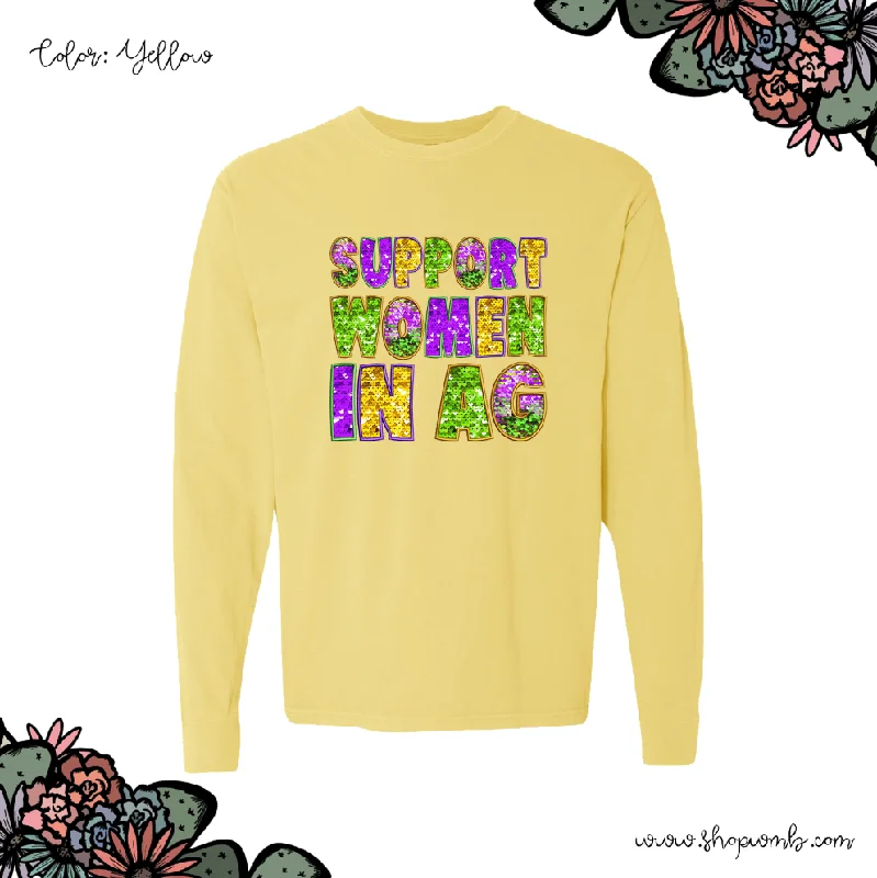 Mardi Gras Support Women In Ag LONG SLEEVE T-Shirt (S-3XL) - Multiple Colors!-- Collared Crew Neck Turtle Neck Mardi Gras Support Women In Ag LONG SLEEVE T-Shirt (S-3XL) - Multiple Colors!-- Collared Crew Neck Turtle Neck