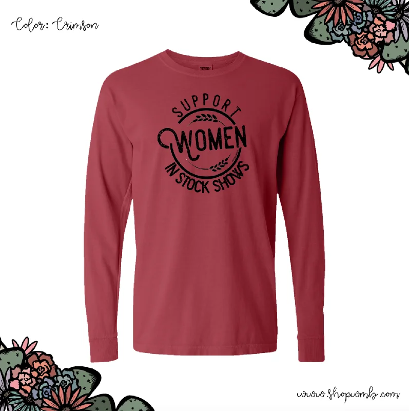 Support Women In Stock Shows LONG SLEEVE T-Shirt (S-3XL) - Multiple Colors!-- Mesh Blend Leather Blend Suede Blend Support Women In Stock Shows LONG SLEEVE T-Shirt (S-3XL) - Multiple Colors!-- Mesh Blend Leather Blend Suede Blend