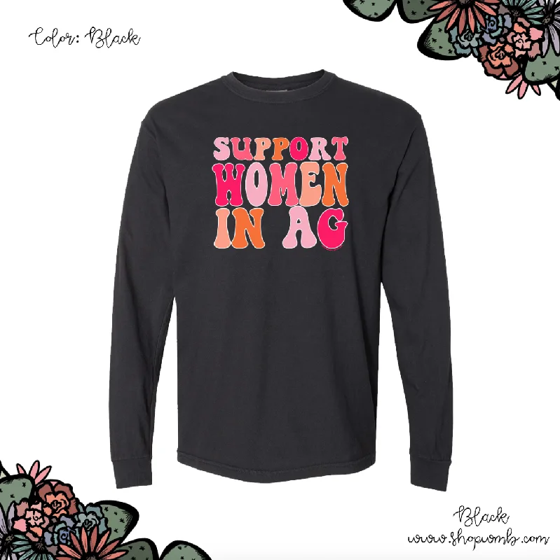 Peachy Support Women In Ag LONG SLEEVE T-Shirt (S-3XL) - Multiple Colors!-- Anti-Shrink Durable Soft Peachy Support Women In Ag LONG SLEEVE T-Shirt (S-3XL) - Multiple Colors!-- Anti-Shrink Durable Soft