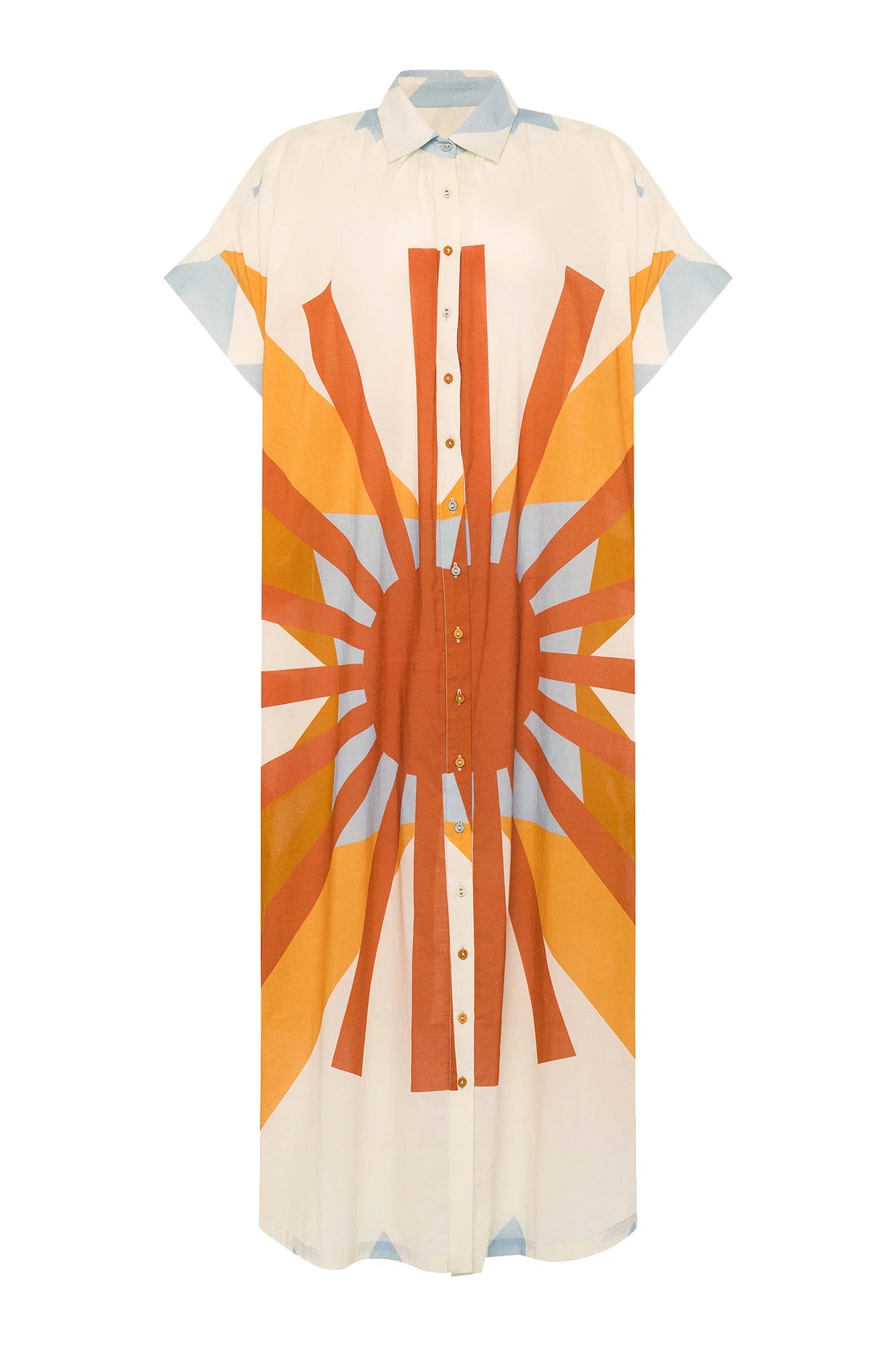 Solar print shirt dress-- Silk Blend Satin Velvet