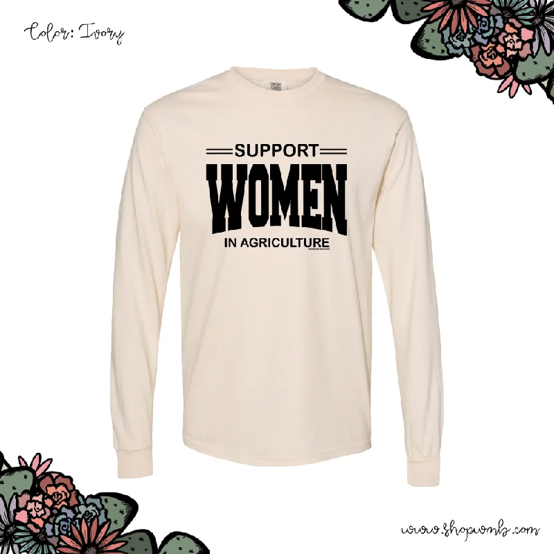 Support Women In Agriculture Black Ink LONG SLEEVE T-Shirt (S-3XL) - Multiple Colors!-- Print Jacquard Patchwork Support Women In Agriculture Black Ink LONG SLEEVE T-Shirt (S-3XL) - Multiple Colors!-- Print Jacquard Patchwork