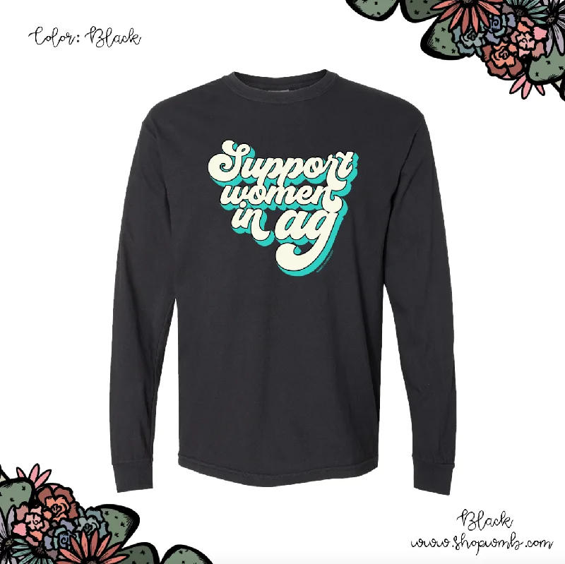 Retro Support Women In Ag Turquoise LONG SLEEVE T-Shirt (S-3XL) - Multiple Colors!-- Machine Wash Dry Clean Hand Wash Retro Support Women In Ag Turquoise LONG SLEEVE T-Shirt (S-3XL) - Multiple Colors!-- Machine Wash Dry Clean Hand Wash