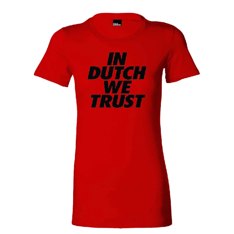 In Dutch We Trust Womens T-Shirt-- Mesh Canvas Denim