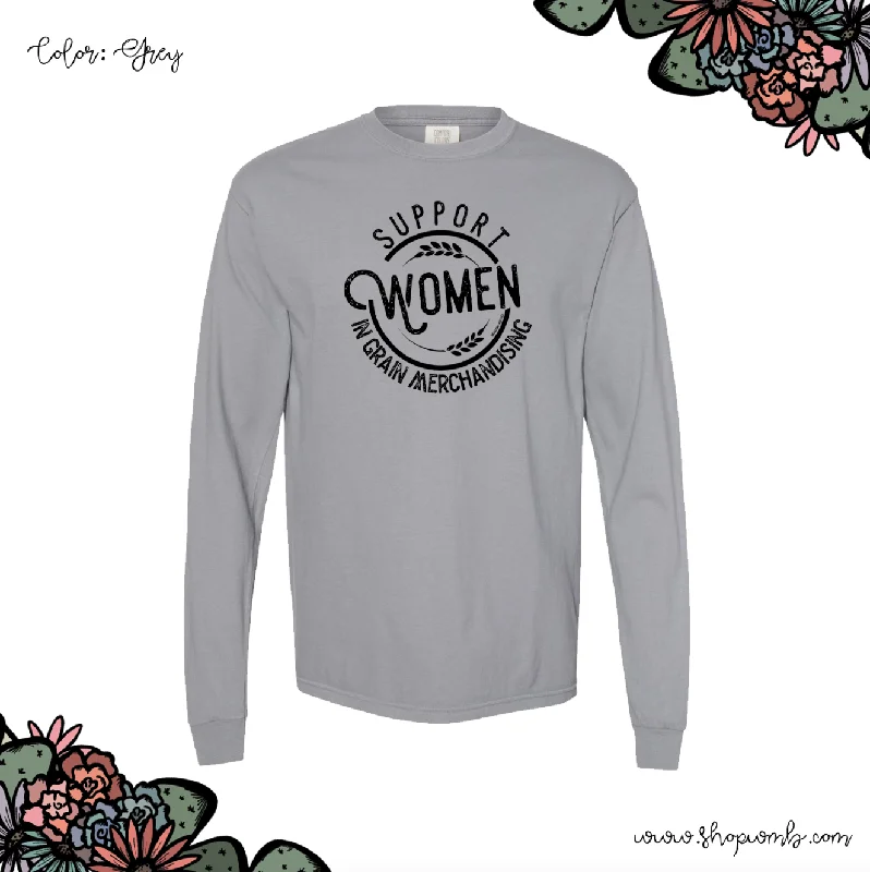 Support Women In Grain Merchandising LONG SLEEVE T-Shirt (S-3XL) - Multiple Colors!-- Spandex Blend Rayon Blend Denim Blend Support Women In Grain Merchandising LONG SLEEVE T-Shirt (S-3XL) - Multiple Colors!-- Spandex Blend Rayon Blend Denim Blend