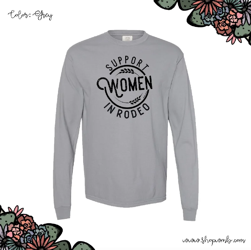 Support Women In Rodeo LONG SLEEVE T-Shirt (S-3XL) - Multiple Colors!-- Welt Pockets Slit Pockets Support Women In Rodeo LONG SLEEVE T-Shirt (S-3XL) - Multiple Colors!-- Welt Pockets Slit Pockets