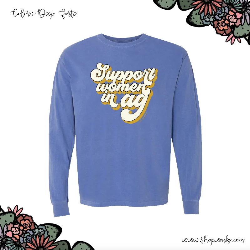 Retro Support Women In Ag Gold LONG SLEEVE T-Shirt (S-3XL) - Multiple Colors!-- Iron Safe Non-Iron Wrinkle Free Retro Support Women In Ag Gold LONG SLEEVE T-Shirt (S-3XL) - Multiple Colors!-- Iron Safe Non-Iron Wrinkle Free