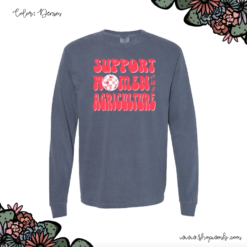 Disco Support Women In Agriculture LONG SLEEVE T-Shirt (S-3XL) - Multiple Colors!-- Beaded Sequined Faux Fur Disco Support Women In Agriculture LONG SLEEVE T-Shirt (S-3XL) - Multiple Colors!-- Beaded Sequined Faux Fur