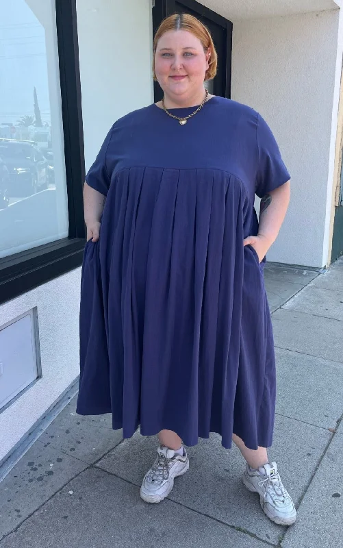 Anysize Navy Blue Cotton Pleated Baby Doll T-Shirt Dress, Size 3/4X-- Chenille Blend Fleece Blend Nylon Blend Anysize Navy Blue Cotton Pleated Baby Doll T-Shirt Dress, Size 3/4X-- Chenille Blend Fleece Blend Nylon Blend