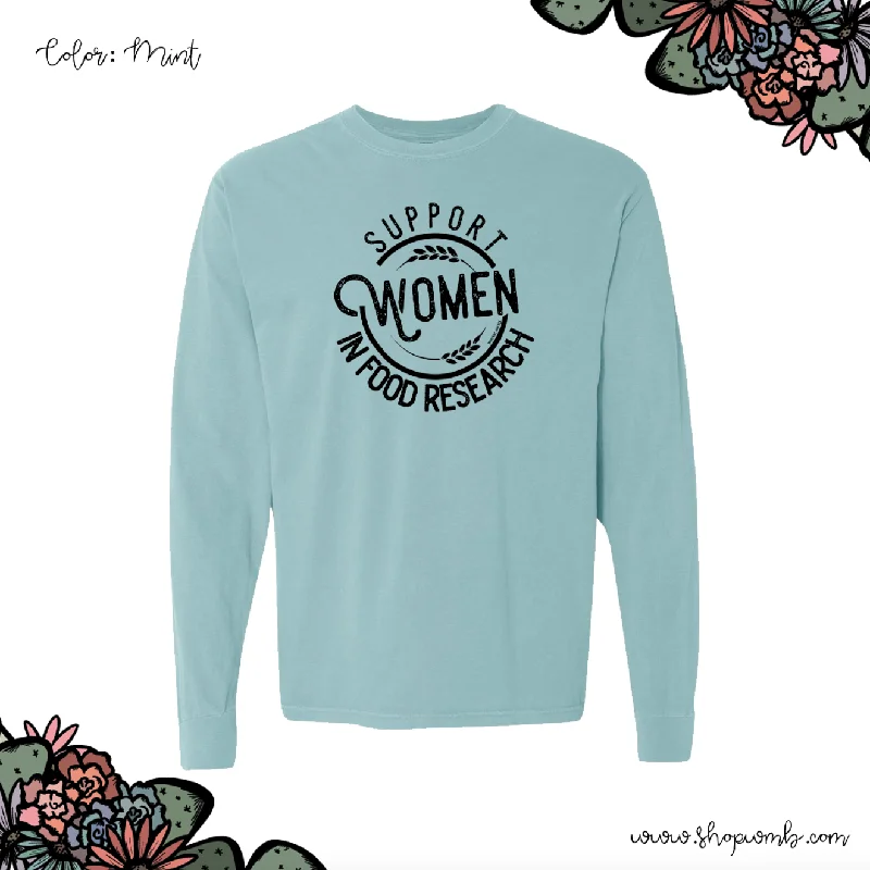 Support Women In Food Research LONG SLEEVE T-Shirt (S-3XL) - Multiple Colors!-- Lace Blend Ribbed Blend Corduroy Blend Support Women In Food Research LONG SLEEVE T-Shirt (S-3XL) - Multiple Colors!-- Lace Blend Ribbed Blend Corduroy Blend