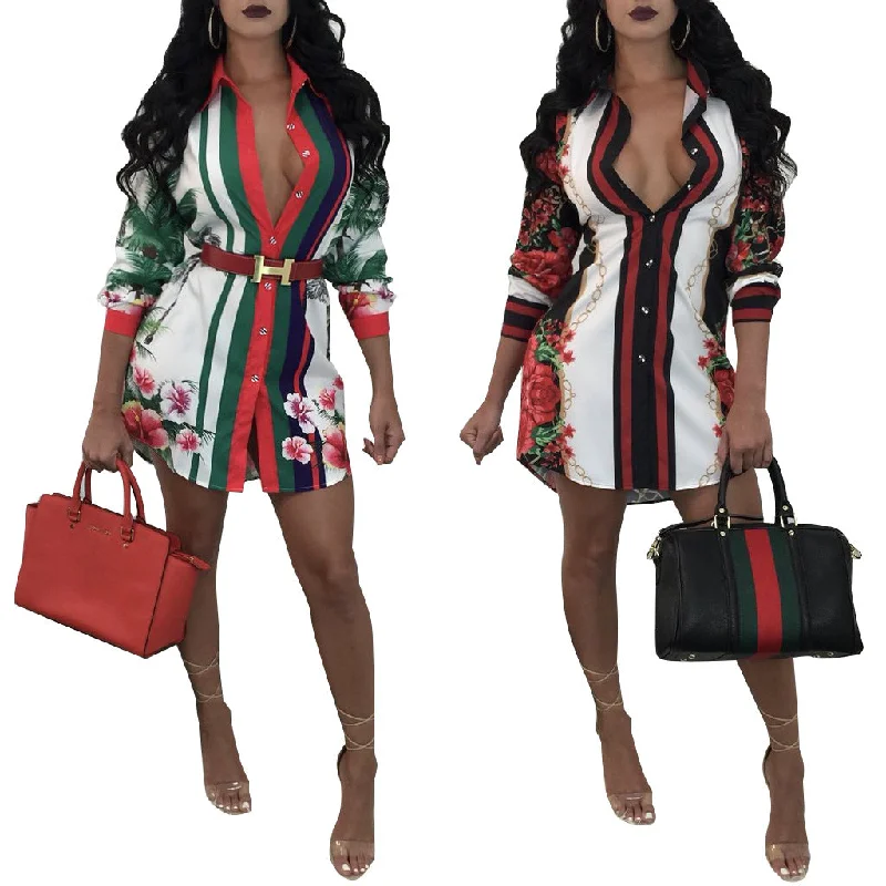 Fashion printed shirt skirt Multicolor women's clothing-- Hooded Caped Shawl Collar