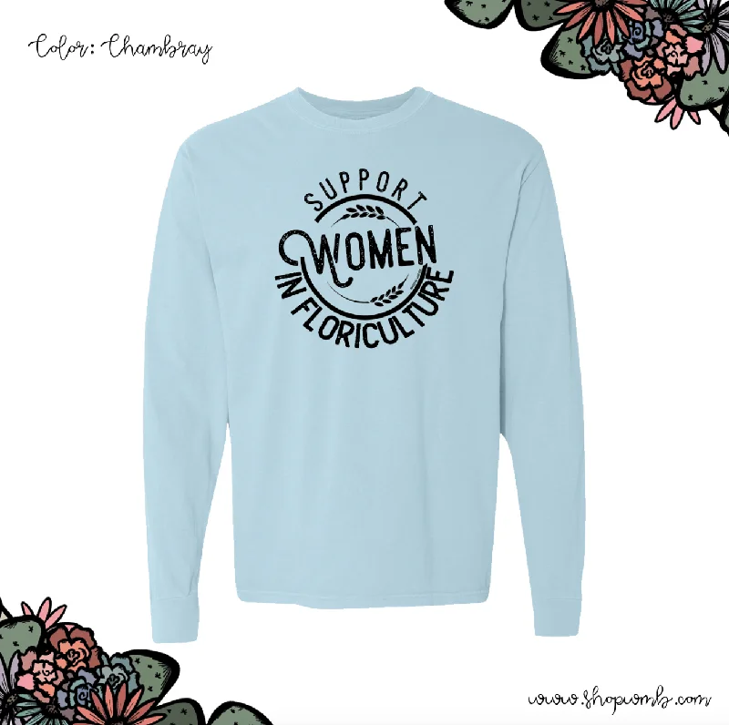 Support Women In Floriculture LONG SLEEVE T-Shirt (S-3XL) - Multiple Colors!-- Polka Dot Checkered Tartan Support Women In Floriculture LONG SLEEVE T-Shirt (S-3XL) - Multiple Colors!-- Polka Dot Checkered Tartan