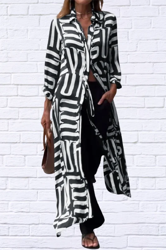 Contrast Collared Neck Long Sleeve Longline Shirt-- Satin Blend Silk Blend Wool Blend Contrast Collared Neck Long Sleeve Longline Shirt-- Satin Blend Silk Blend Wool Blend