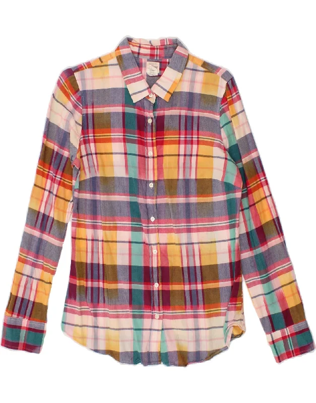 J. CREW Womens Shirt UK 10 Small Multicoloured Check Cotton-- Front Pockets Side Pockets Patch Pockets J. CREW Womens Shirt UK 10 Small Multicoloured Check Cotton-- Front Pockets Side Pockets Patch Pockets