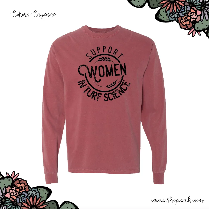 Support Women In Turf Science LONG SLEEVE T-Shirt (S-3XL) - Multiple Colors!-- Spandex Blend Rayon Blend Denim Blend Support Women In Turf Science LONG SLEEVE T-Shirt (S-3XL) - Multiple Colors!-- Spandex Blend Rayon Blend Denim Blend