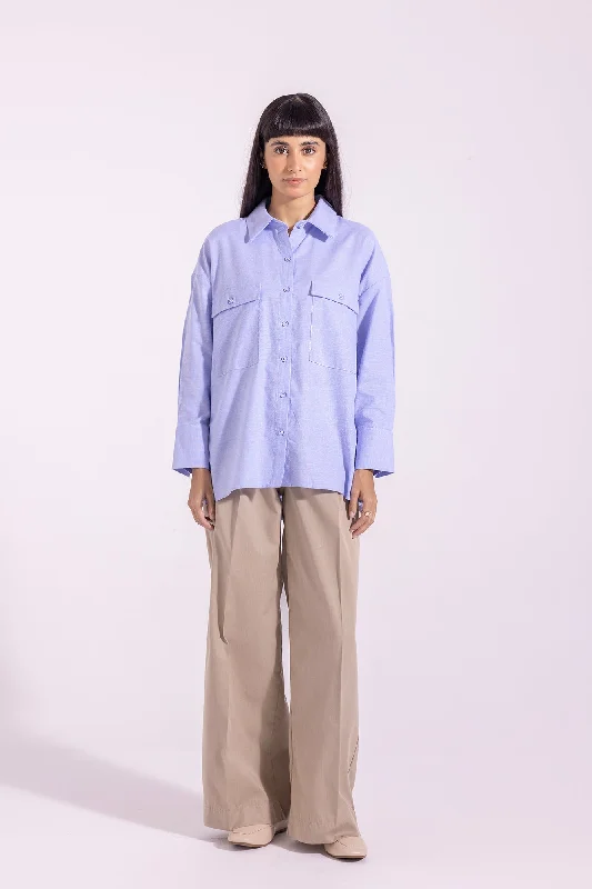 SOLID BUTTON DOWN SHIRT (E1091/108/616)-- Mesh Blend Leather Blend Suede Blend