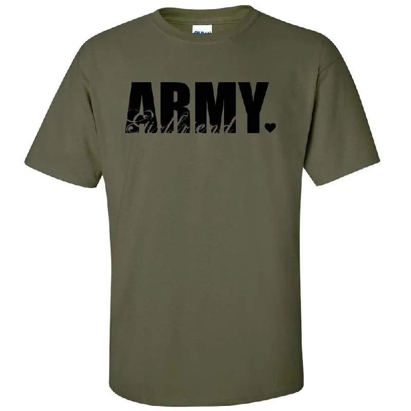 Army Girlfriend Cute T-shirts-- Front Pockets Side Pockets Patch Pockets