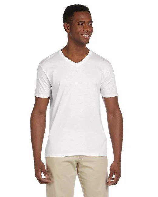 Gildan Adult Softstyle  V-Neck T-Shirt G64V (Pack of 6)-- Embroidered Appliqued Beaded