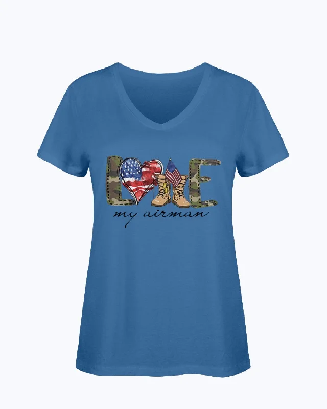 Air Force Family Love My Symbols T-shirt-- Thin T-Shirt Open Front Quick Dry