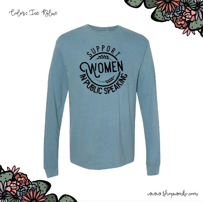Support Women In Public Speaking LONG SLEEVE T-Shirt (S-3XL) - Multiple Colors!-- Asymmetrical Pockets Print Support Women In Public Speaking LONG SLEEVE T-Shirt (S-3XL) - Multiple Colors!-- Asymmetrical Pockets Print