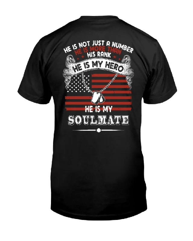 Army Wife Girlfriend Soulmate T-shirts-- Seamless Knitted Crochet