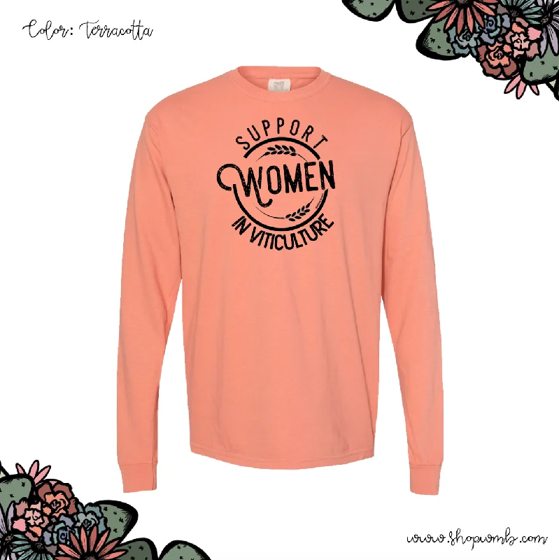 Support Women In Viticulture LONG SLEEVE T-Shirt (S-3XL) - Multiple Colors!-- Chenille Fabric Brocade Fabric Lace Fabric