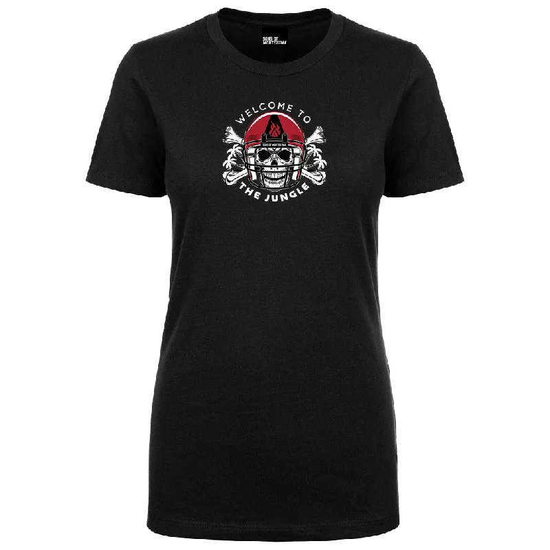 Welcome To The Jungle Ladies T-Shirt-- Zippered Buttoned Snapped