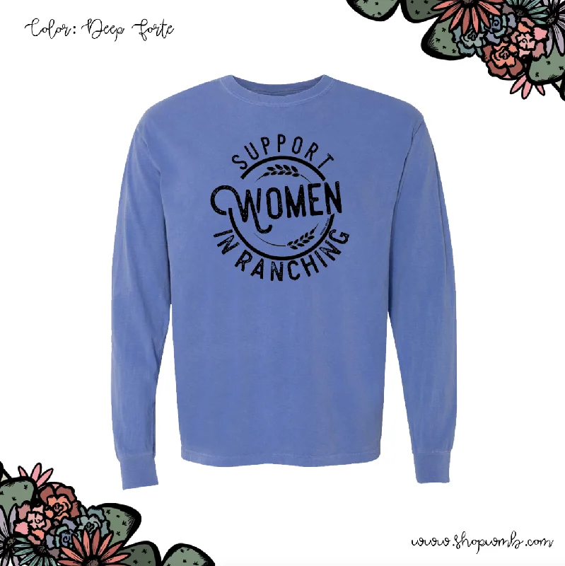 Support Women In Ranching LONG SLEEVE T-Shirt (S-3XL) - Multiple Colors!-- Ribbed T-Shirt High Neck Heavyweight Support Women In Ranching LONG SLEEVE T-Shirt (S-3XL) - Multiple Colors!-- Ribbed T-Shirt High Neck Heavyweight