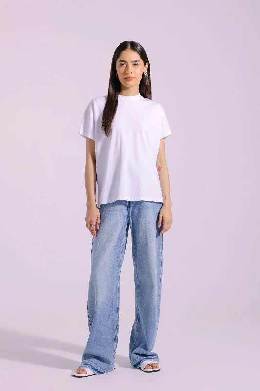 SOLID T-SHIRT (E1825/108/001)-- Cashmere Blend Cotton Blend Poly Blend