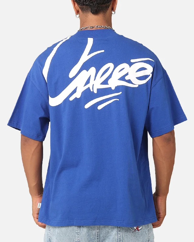 Carre Graffiti T-Shirt Royal-- Zippered Front Buttoned Front Snap Front