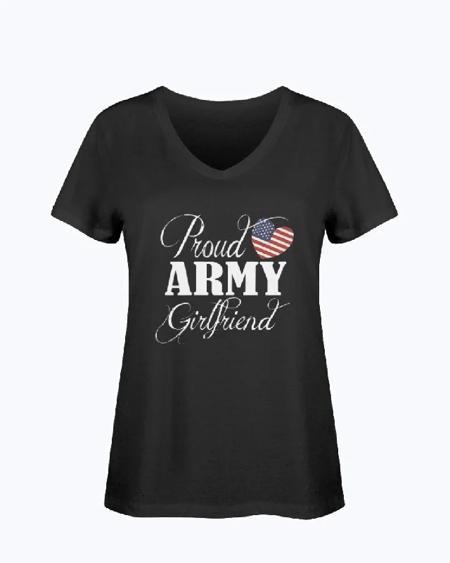Proud Army Girlfriend Heart Flag T-shirts-- Machine Wash Dry Clean Hand Wash