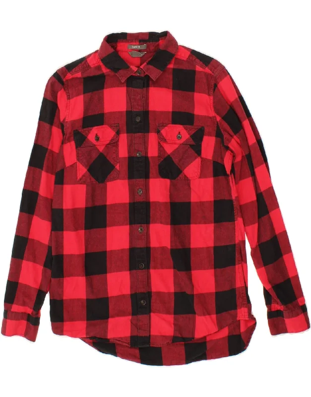 EDDIE BAUER Womens Classic Fit Flannel Shirt UK 10 Small Red Gingham-- Houndstooth Herringbone Solid EDDIE BAUER Womens Classic Fit Flannel Shirt UK 10 Small Red Gingham-- Houndstooth Herringbone Solid